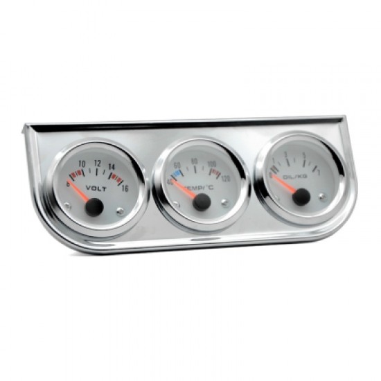 Triple Gauge Kit Electric Voltmeter Water Temperature Oil Pressure for Gasoline Modified Car Models