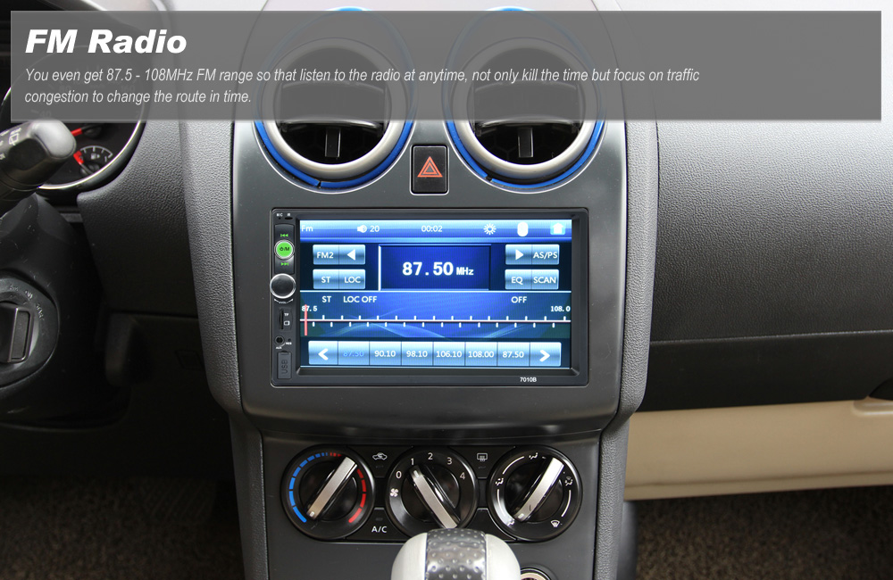 7010B 7 inch Bluetooth FM Radio Car MP5 Player with 720P Camera