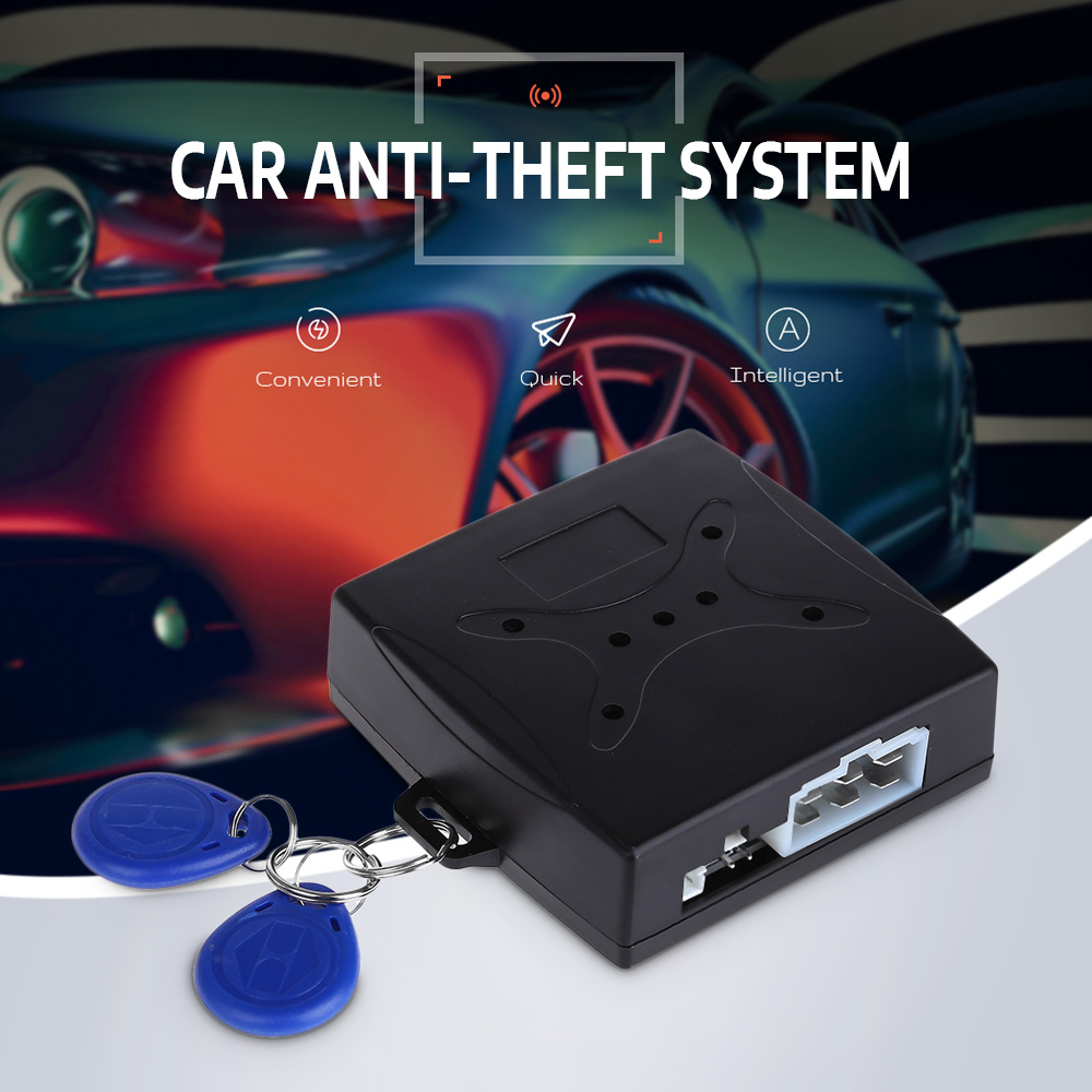 Car RFID Anti-theft Hidden Lock Security Alarm System One Key Startup for DC 12V Vehicles