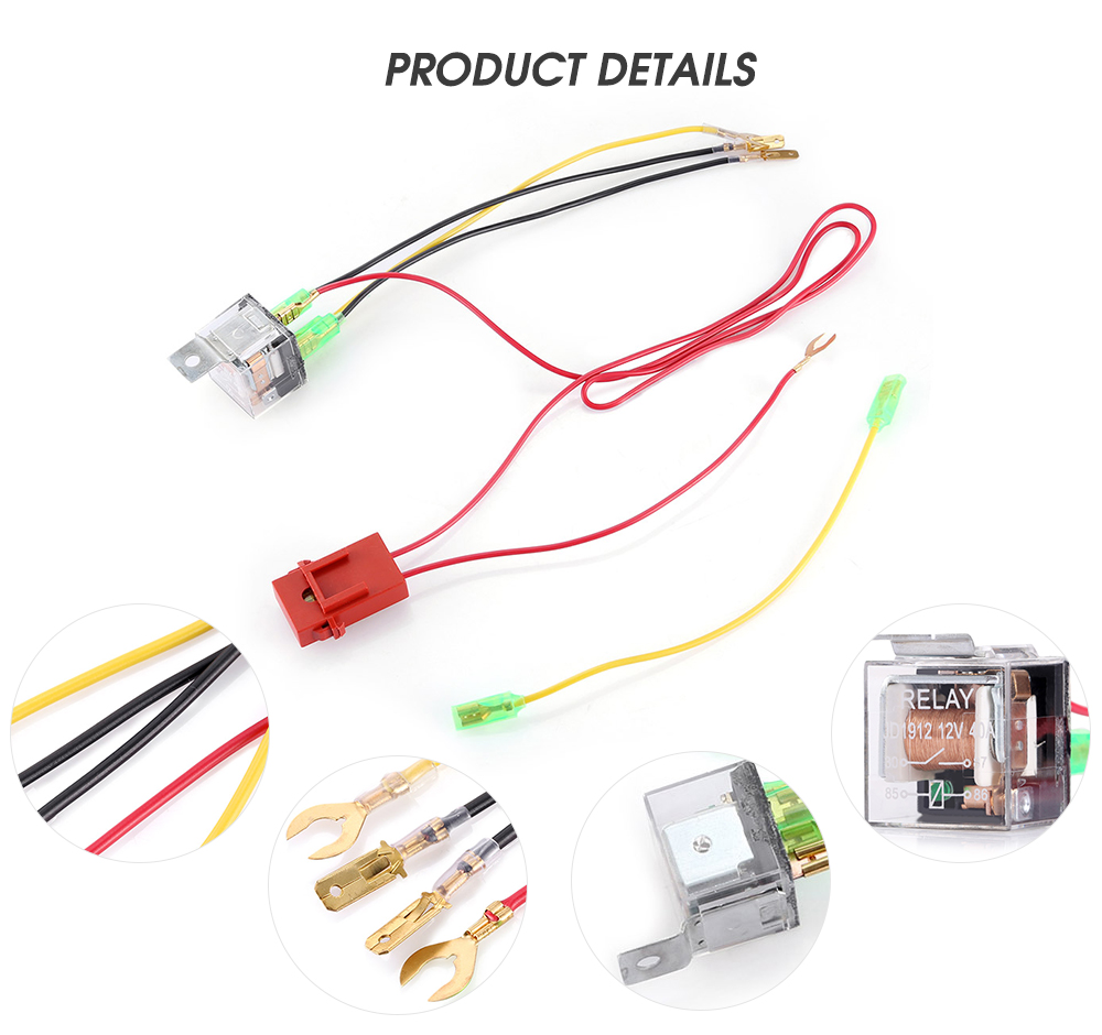 JD1912 12V / 24V 40A Relay Harness Copper Wire with Fuse for Vehicle Horn